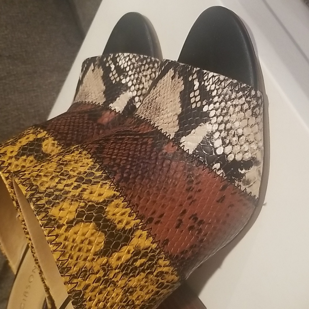 Gibson Latimer Snakeskin Open Toe Booties. - image 3